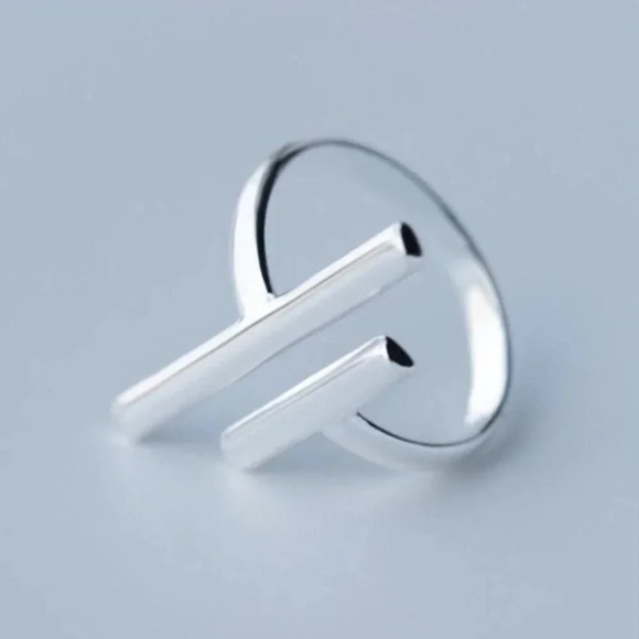 Modern Bar Ring w/ 9 CZs.Wholesale Sterling Silver Ring  925 Sterling Silver Minimalist Bar Ring